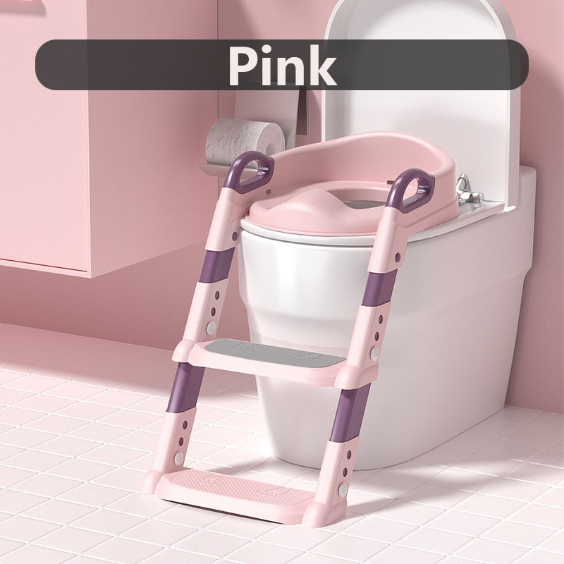 Stair Style Children's Toilet Boy and Girl Baby Toilet Folding Rack Step Stool Child Step Toilet Seat Ring Baby Potty Toilet - PI Shop