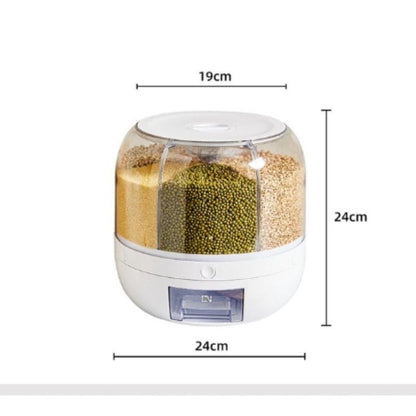 360 Degree Rotating Rice Dispenser Sealed Dry Cereal Grain Bucket Dispenser Moisture-proof Kitchen Food Container Storage Box - PI Shop