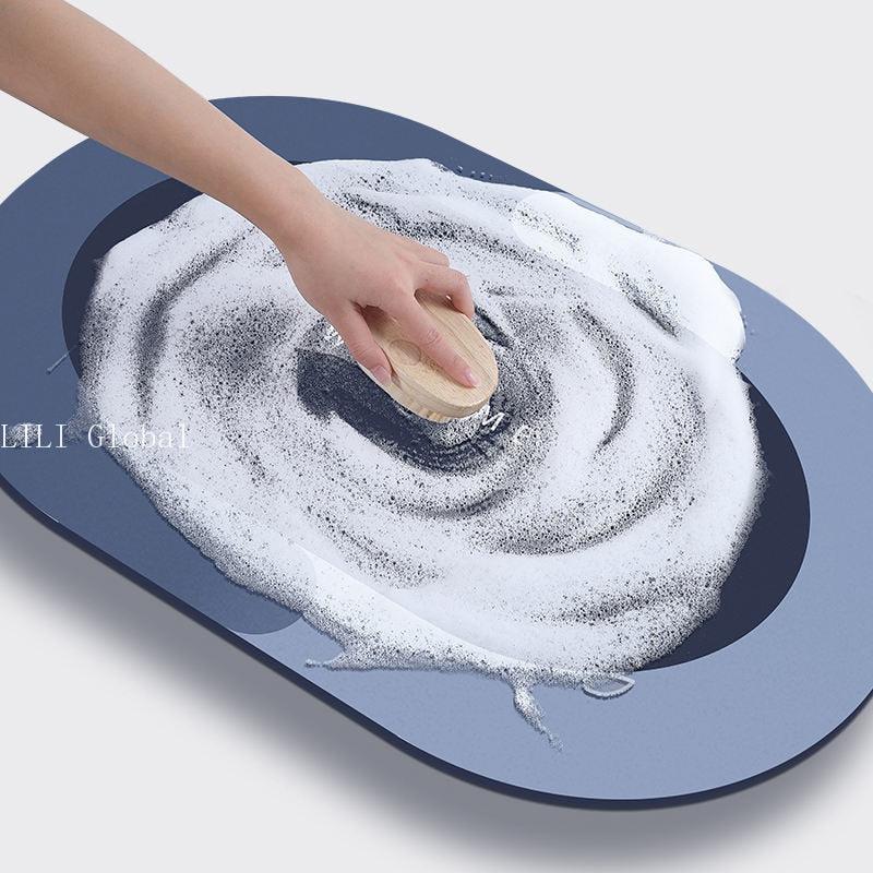 Absorbent Bathroom Bath Mat Anti-slip Shower Rug Quick Drying Bath Mats Kitchen Entrance Doormats Home Floormat Bathtub Carpet - PI Shop