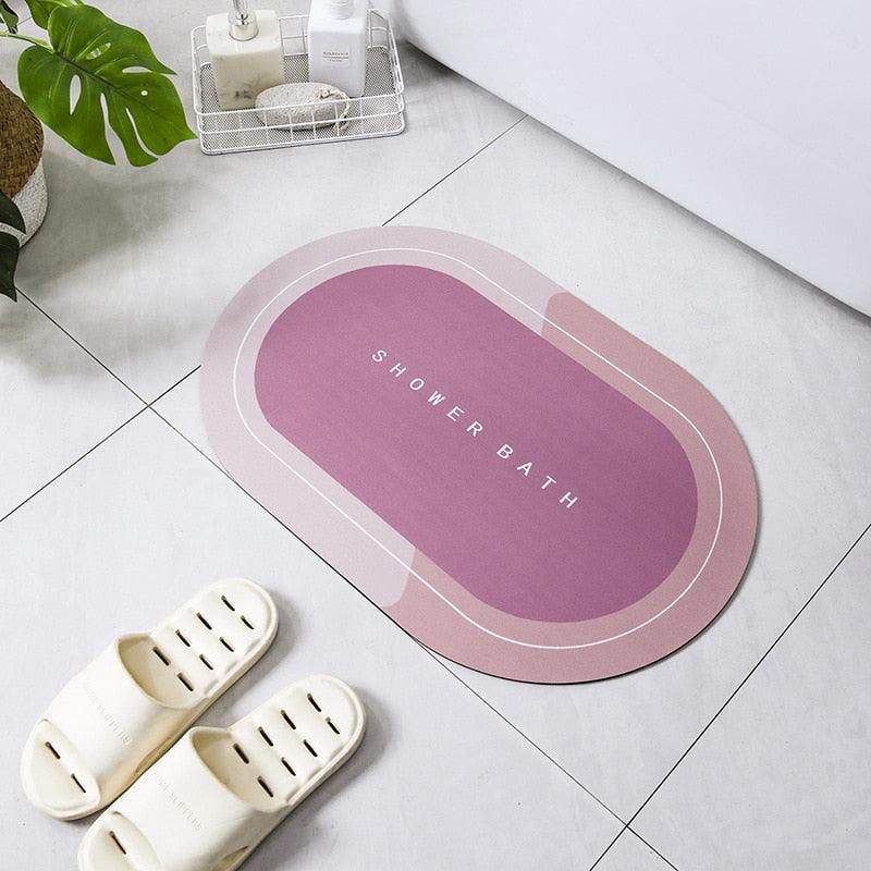 Absorbent Bathroom Bath Mat Anti-slip Shower Rug Quick Drying Bath Mats Kitchen Entrance Doormats Home Floormat Bathtub Carpet - PI Shop