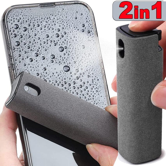 2in1 Microfiber Screen Cleaner Spray Bottle Set Mobile Phone Ipad Computer Microfiber Cloth Wipe Iphone Cleaning Glasses Wipes - PI Shop