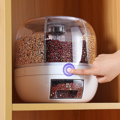 360 Degree Rotating Rice Dispenser Sealed Dry Cereal Grain Bucket Dispenser Moisture-proof Kitchen Food Container Storage Box - PI Shop